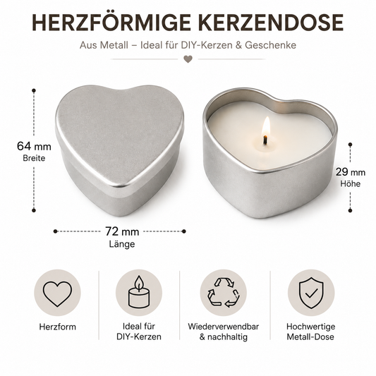 Kerzendose Herz | Silber