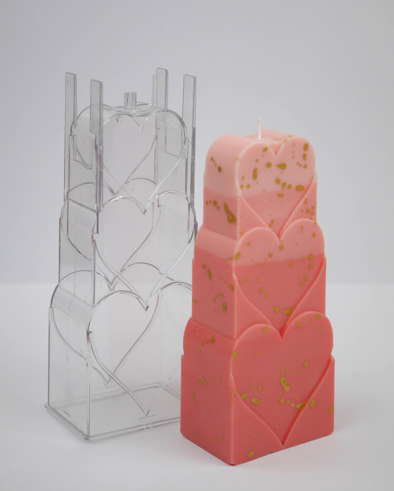 Candle mold heart motif