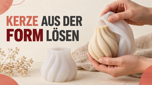 Kerze vorsichtig aus einer Silikonform lösen