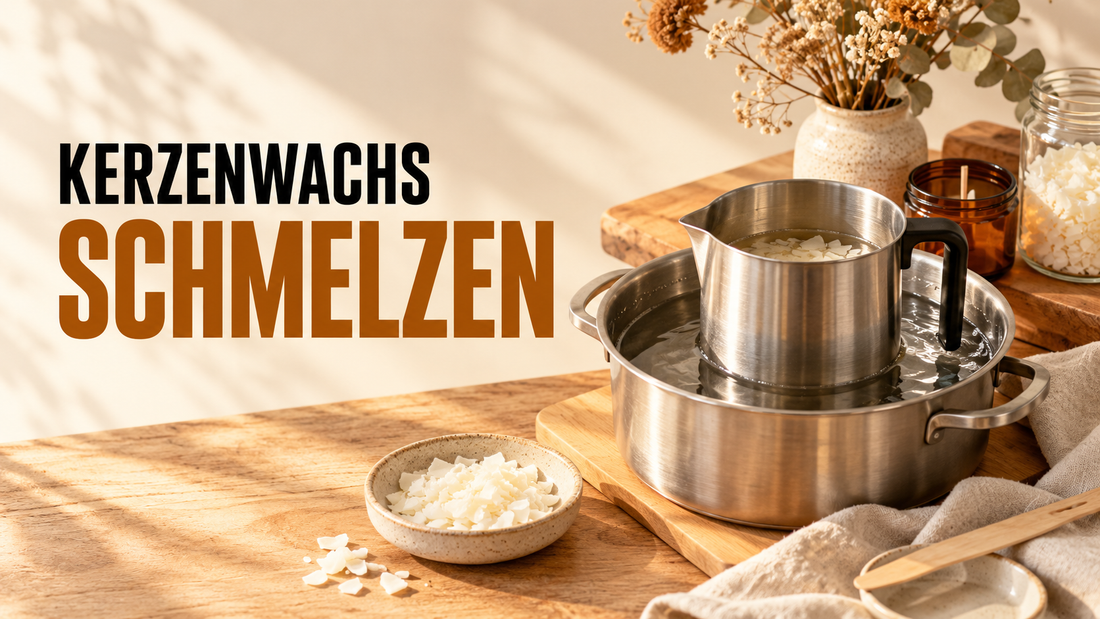 Kerzenwachs im Wasserbad kontrolliert schmelzen