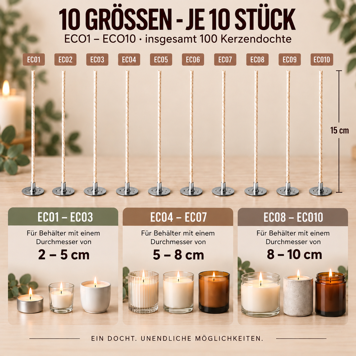 Kerzendocht - ECO Docht