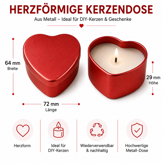 Kerzendose Herz | Rot