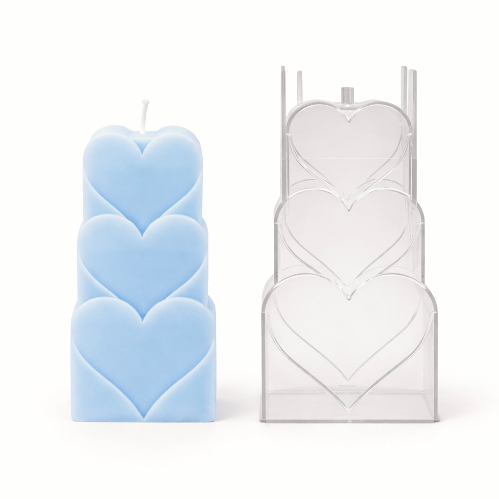 Candle mold heart motif 