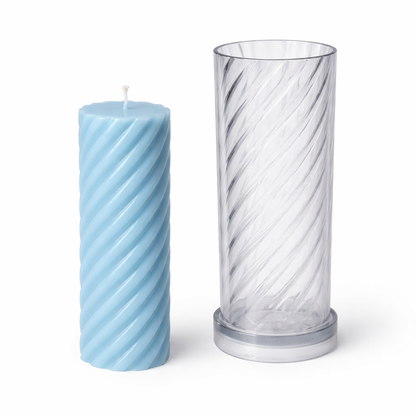 Spiral cylinder candle mold 