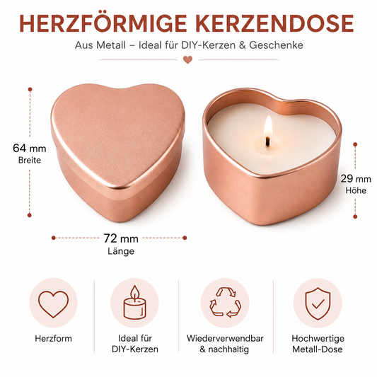 Kerzendose Herz | Rosegold