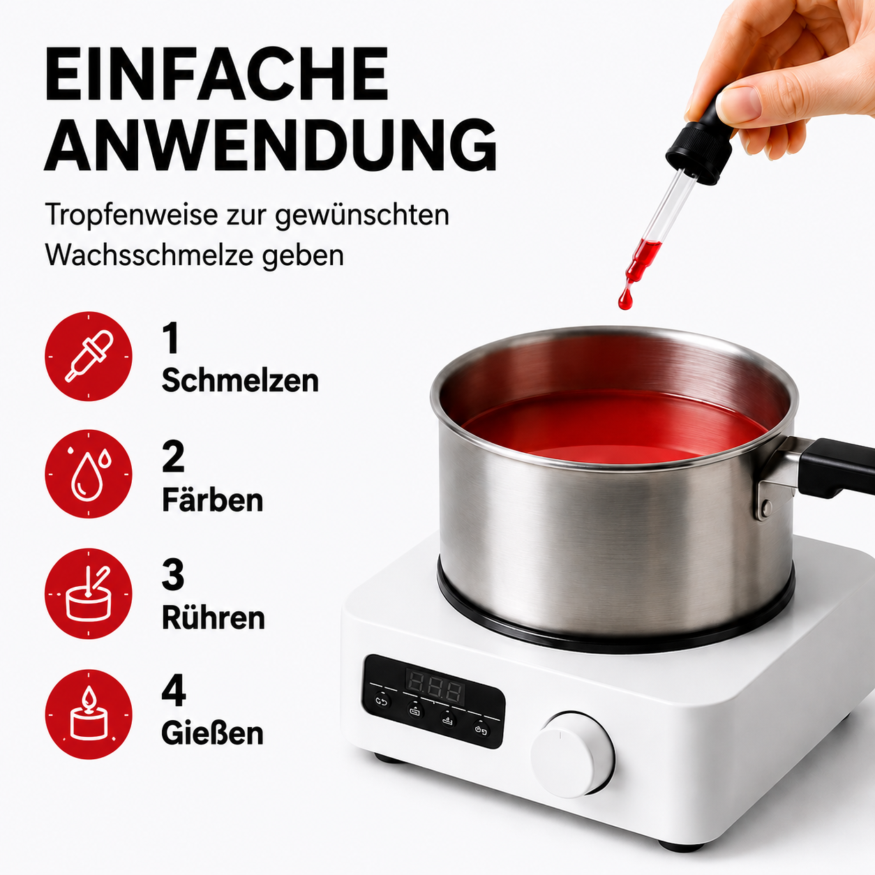 Flüssige Kerzenfarbe | Rot