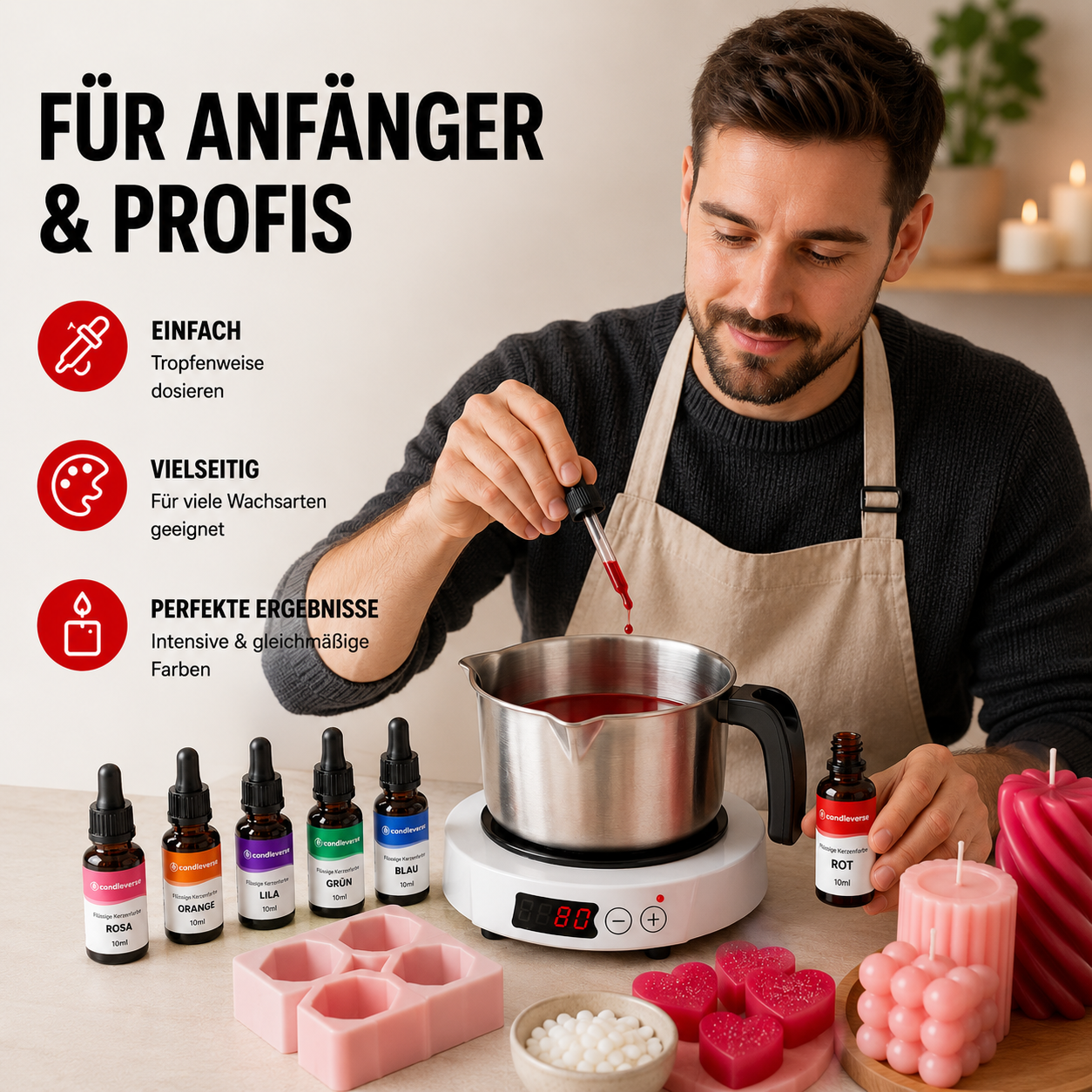 Flüssige Kerzenfarbe | Rot