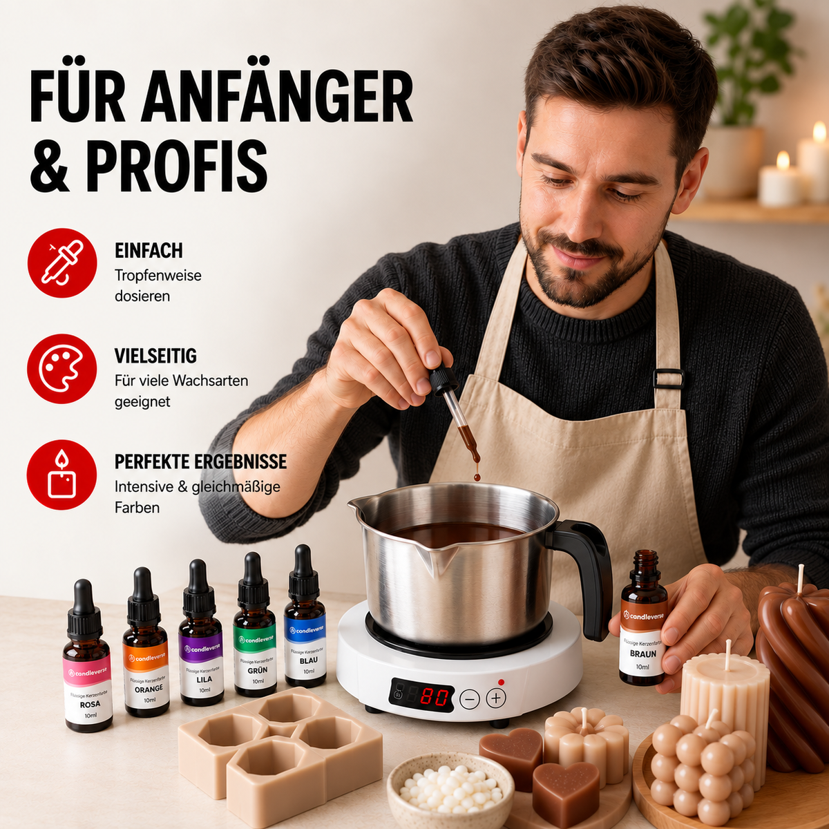 Flüssige Kerzenfarbe | Braun