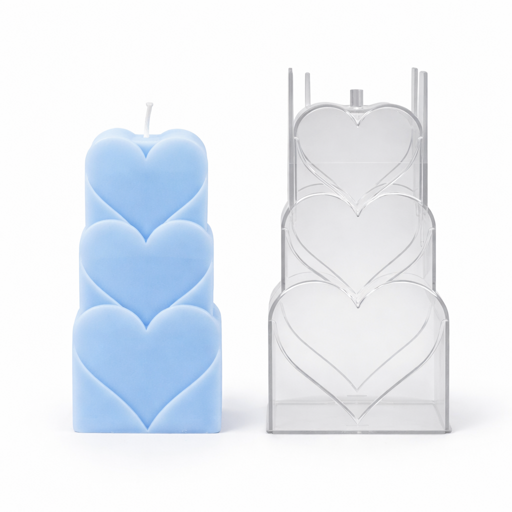 Candle mold heart motif 