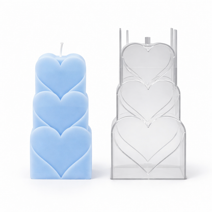 Candle mold heart motif 