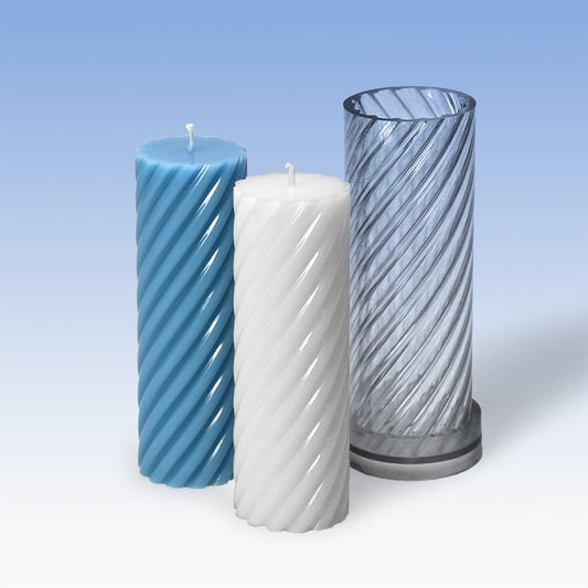 Spiral cylinder candle mold 